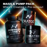 MASS & PUMP STACK - VANILLA (Premium Whey Vanilla 2Kg & Creatine & Cratos Cola 380g)